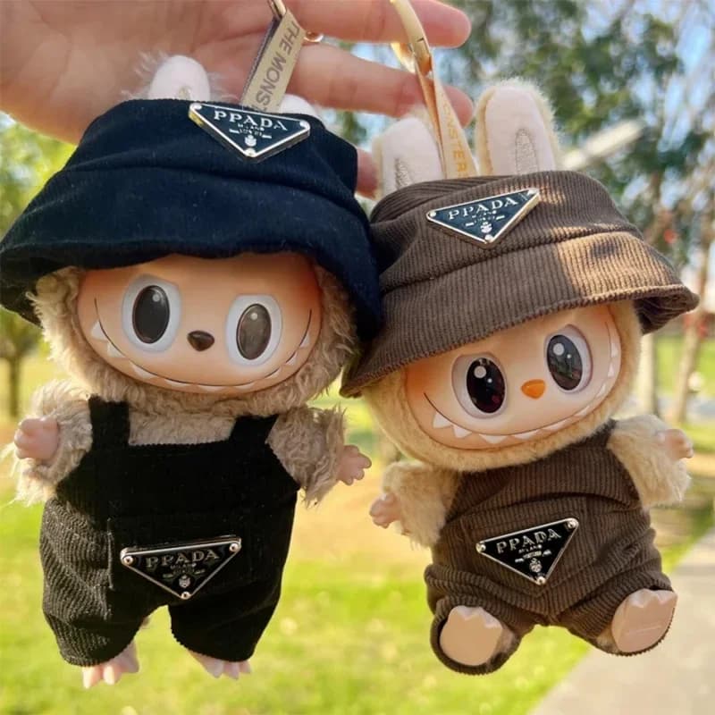 Labubu Corduroy Mini Doll Clothing Set Toys Cute Hats Clothes Shoes Vinyl Doll Accessories Training Sitting Party Games Toys