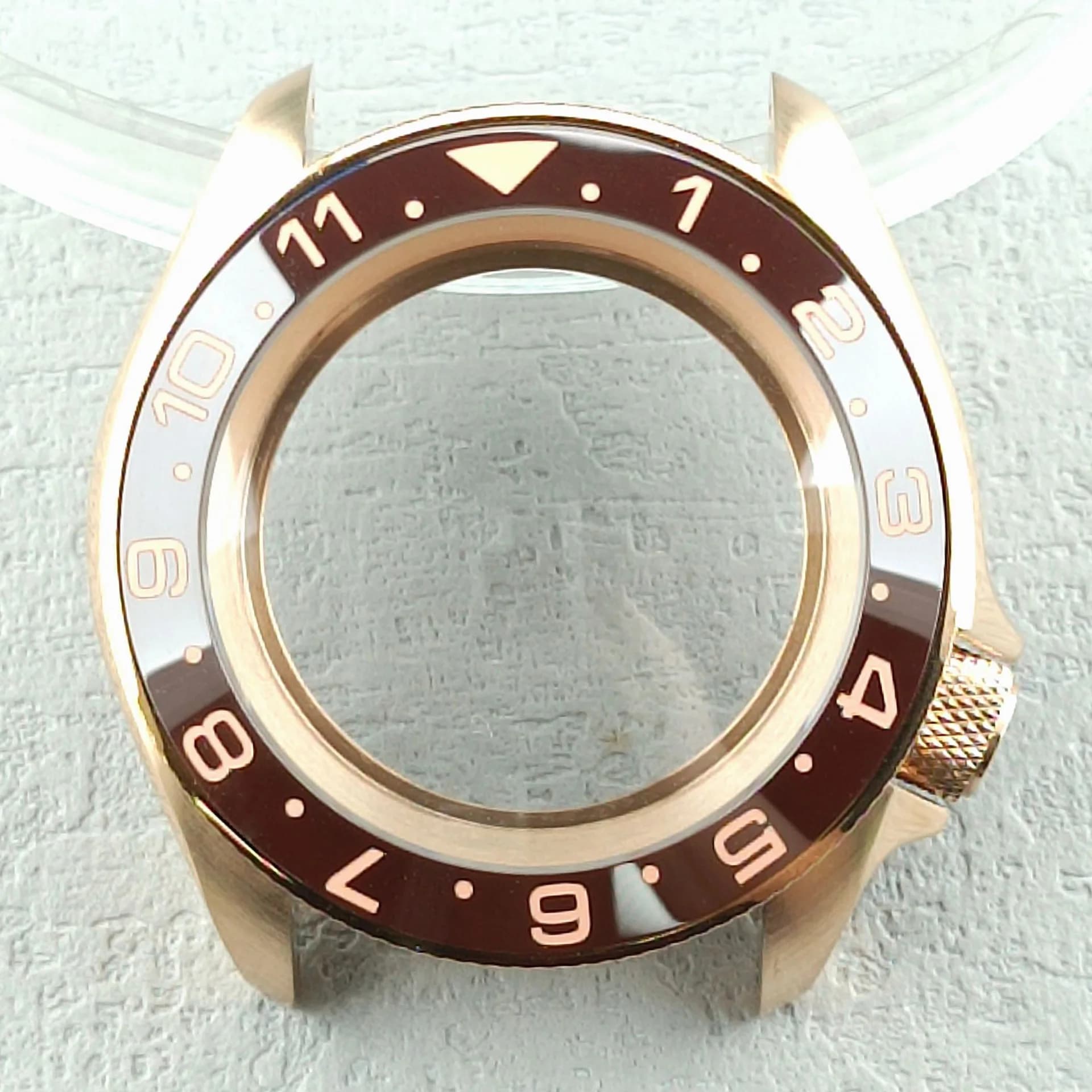 41mm rose Gold case fit NH series 35 36 movement  Case Sapphire Dome glass clean back cover 316L stainles