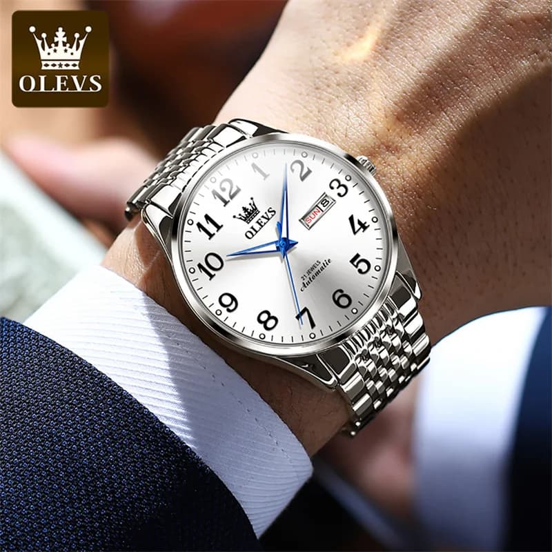 Watch For Men OLEVS Top Brand Luxury Stainless Steel Men's Watches Business Automatic Mechanical Clock Male Reloj Hombre