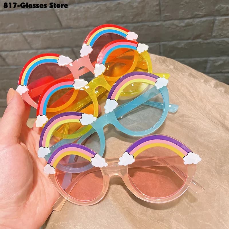 Children's Sunglasses for Boys and Girls Fashion Simplicity Cute Cartoon Rainbow Outdoor Spring  Autumn Camping
