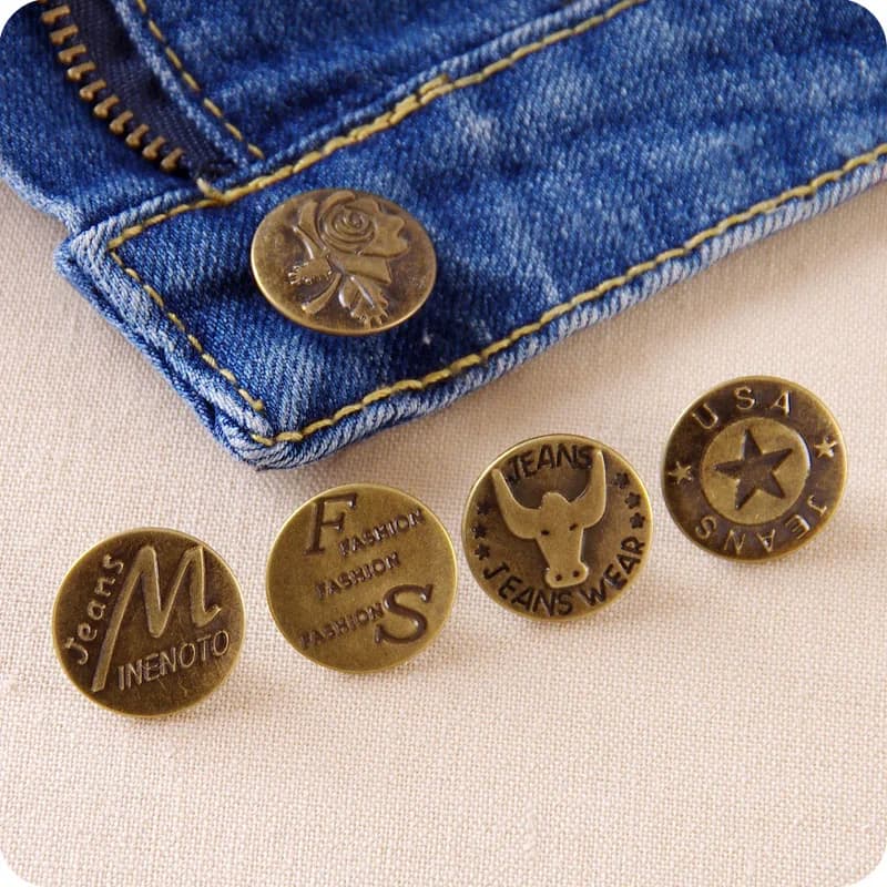 10pcs Bronze Fashion Metal Jeans Button Men and Women Denim Trousers Pants Buttons  for Clothing Sewing Accessories