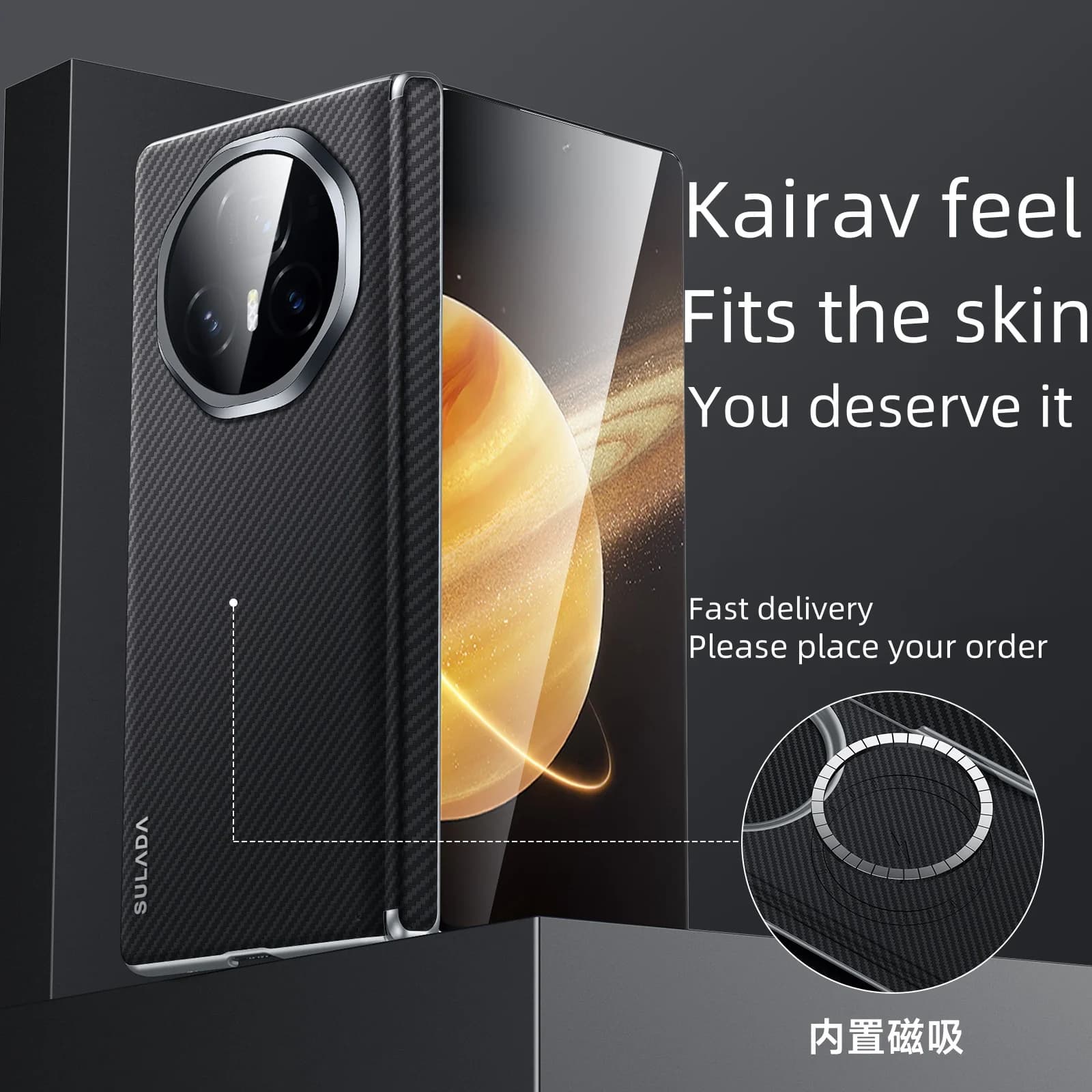 Case For Honor Magic V3 Kevlar 600D Carbon Fiber Stripe Skin-friendly Cover For Honor Magic V 3 3V Shockproof Bumper Funda