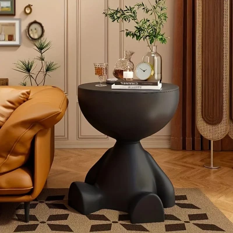 1pc bear shaped plastic multifunctional bedside table, easy to assemble, suitable for living room and bedroom storage