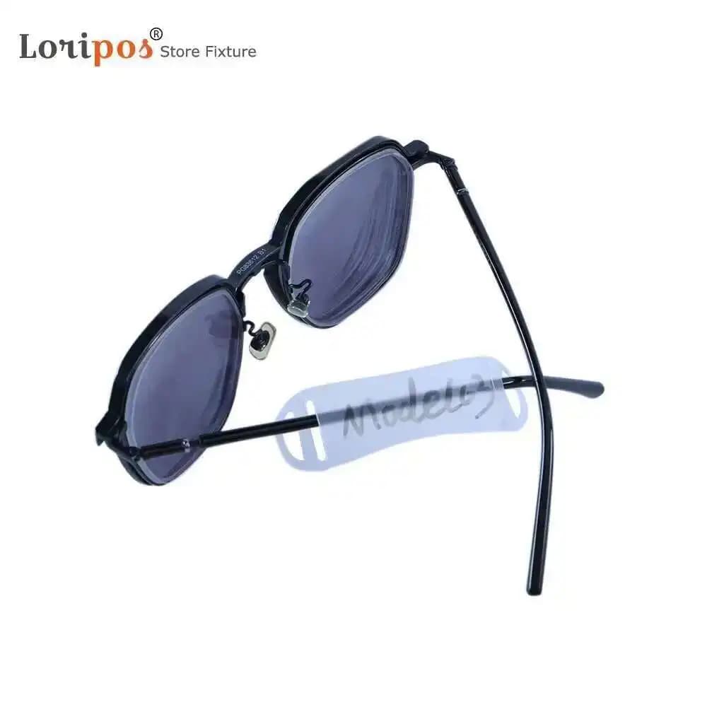 50pcs Optical Frame Slip On Label Base Eyewear Eye Glasses Slide Over Price Tag Jewelry Soft Strip Labels Plastic Holder Mount