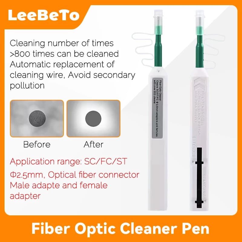 FTTH Optical Fiber Cleaning Pen Tool 2.5mm LC MU 1.25mm SC FC ST LC Connector Optical Smart Cleaner