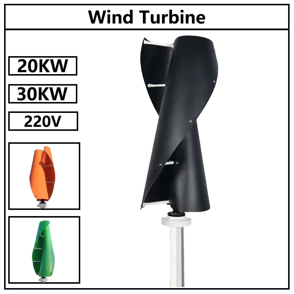 30000w Vertical Axis Wind Turbine 48v 220v 30KW Alternative Energy Generator VAWT Magnetic Windmill Free Energy With Controller