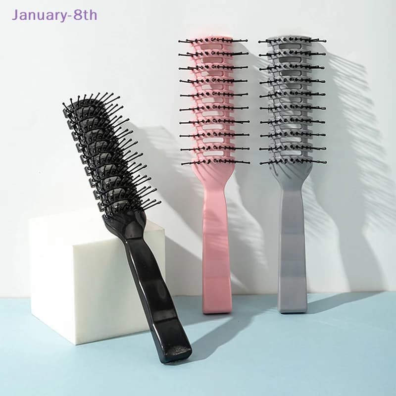 Men Plastic Vent Hair Brush Anti-static Comb Hairdressing Salon Barber Curly Hair Care Wig Styling Tool Comb Brush Massage Tool