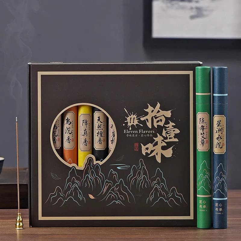 Natural Old Sandalwood Incense Gift Box Set, Aromatherapy Aroma Stick, Scented Scent Meditation, 10Pcs