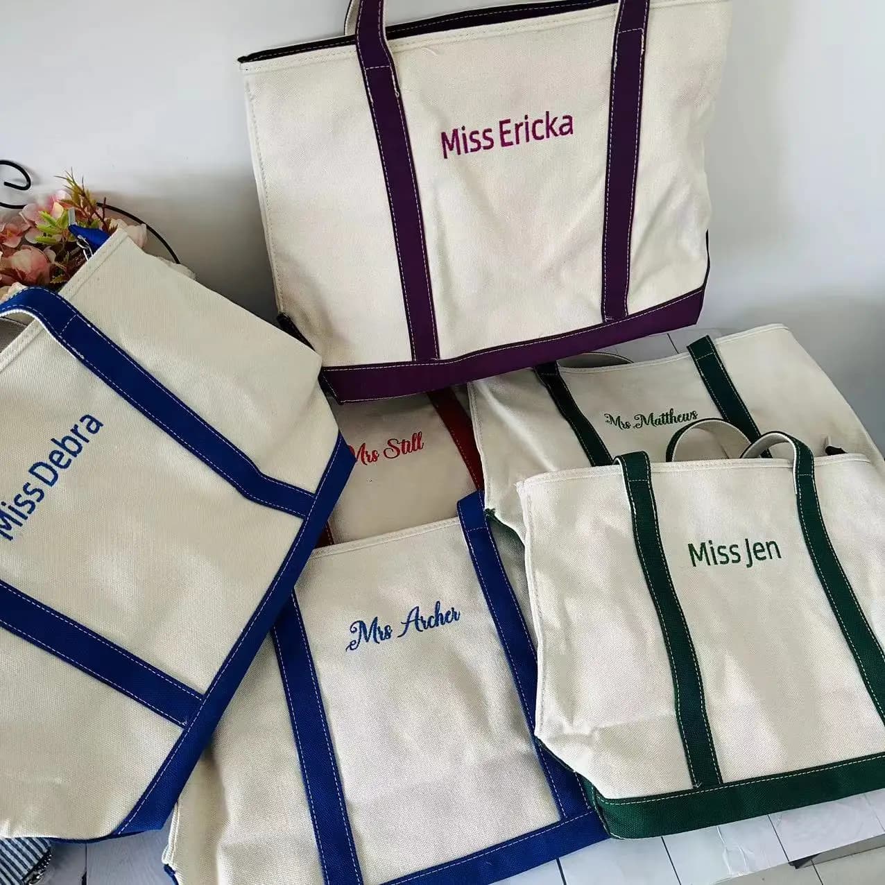Design Your Tote Bags, Personalized Boat Tote,Custom embroidered Name Bag,Boat Tote,School Tote Bag,Beach Tote,Name Tote Bag