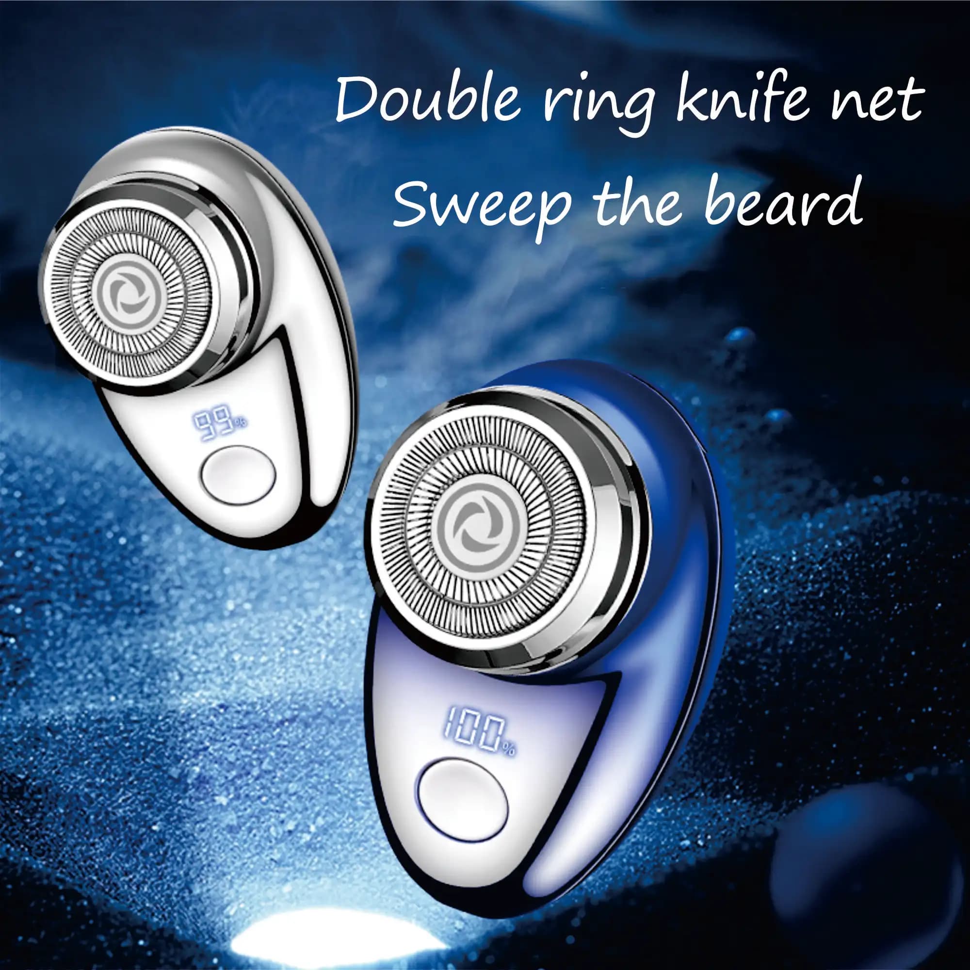 Mini electric shaver, portable powerful storm shaver, USB charging, intelligent battery display, lightweight shaver