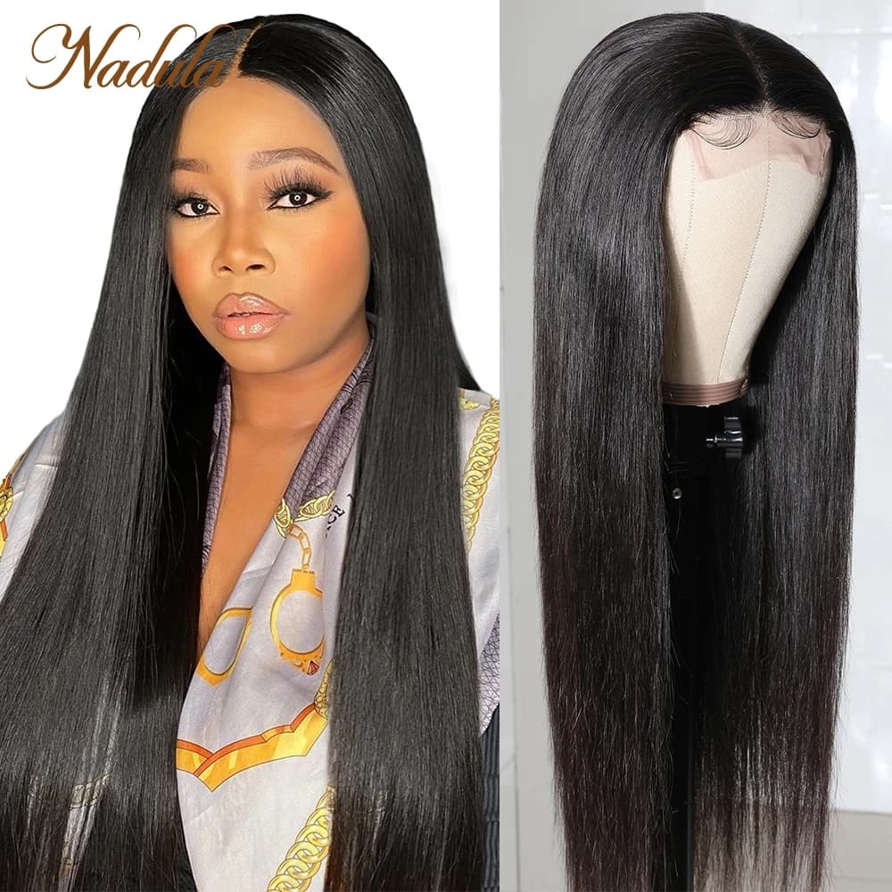 Nadula Hair Straight Lace Part Human Hair Wigs Realistic Scalp Lace Wigs Human Hair Straight 4x1 T Part Lace Closure Human Hair