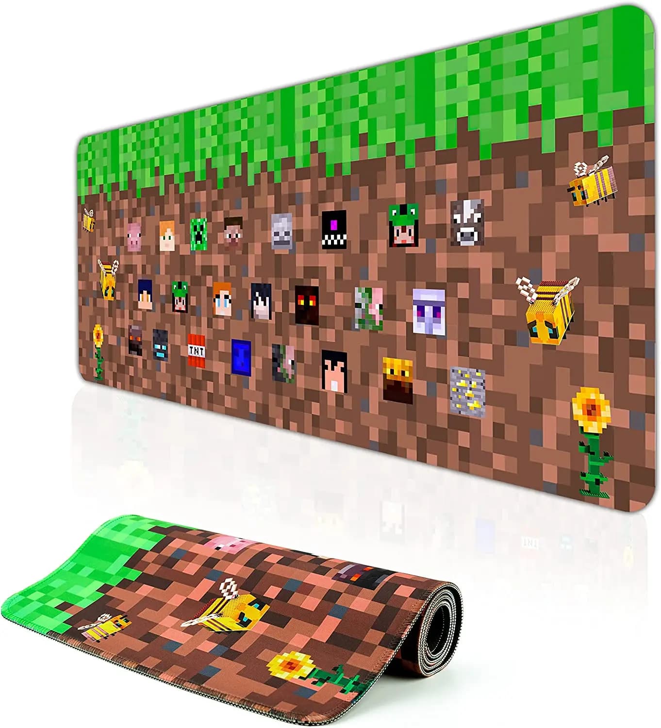 Steve Game Mouse Pad 11.8×31.5 in Gaming Mouse Pad Large Mouse Pad Game Room Decor for Teen Boy Room Decor