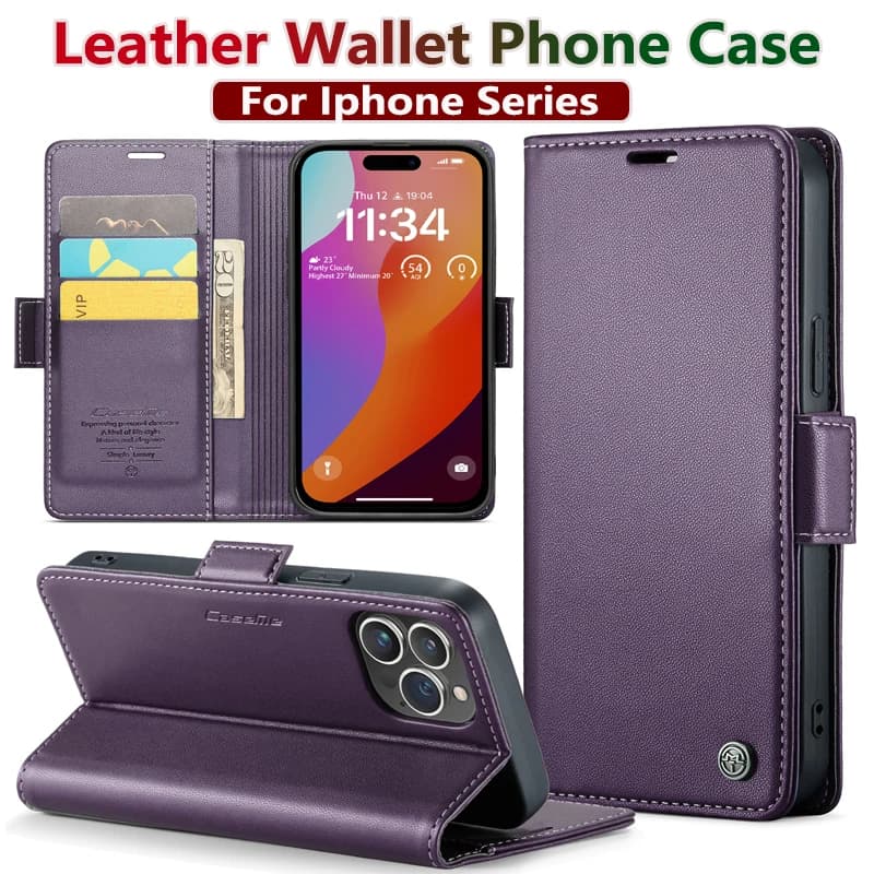 Iphone 16 Pro Max Case Iphone 15 13 14 12 11 Pro Max SE X XR XS 8 7 6 6S Plus Card holder Wallet cover With Leather Phone Case