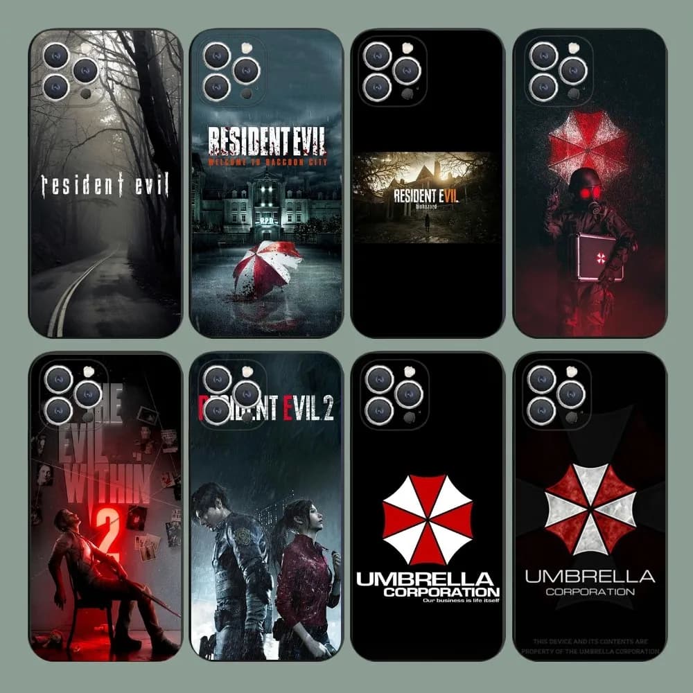 Game R-Resident Evil Video Phone Case For iPhone 15,14,13,12,11,Plus,Pro Max,XS,X,XR,SE,Mini,8,7 Soft Silicone Black Cover