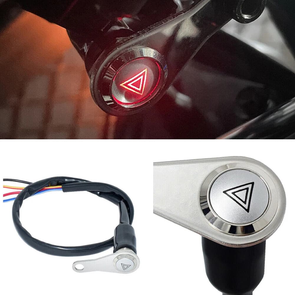 Motorcycle Switch ON+OFF Handlebar Mount Push Button Work Light Control Switch 12V Red LED For Headlight Fog Light Spotlight