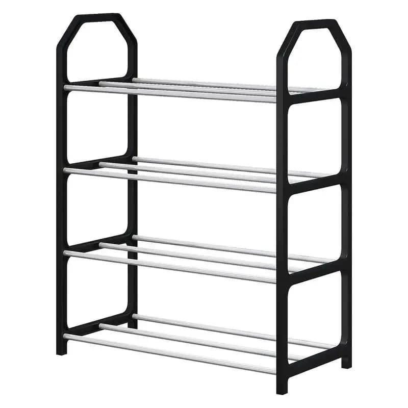 Shoe Rack Vertical Shoe Rack Shelf 4 Tier Space Saver Shoe Rack Shoe Shelf Storage Organizer Large Capacity Free Standing Shoe