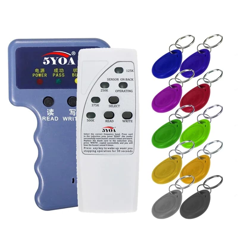 5YOA RFID Card Reader Writer 125KHz Frequency ID Tags Copier Duplicator EM4305 T5577 Key Card Keyfob Programmer Indicator