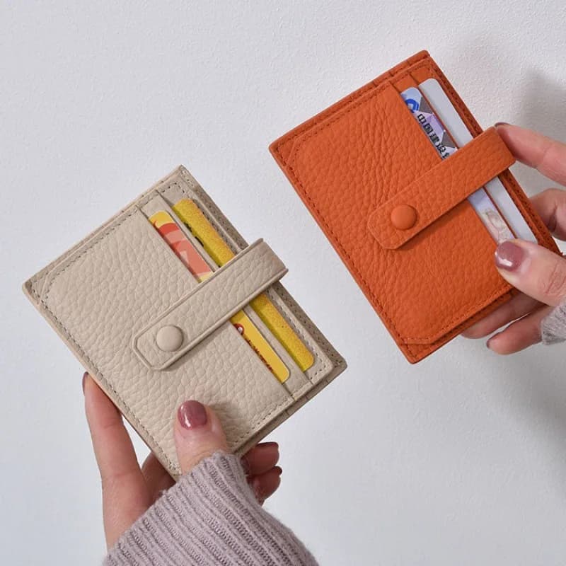 Ultra-Thin Card Bag Leather Credit Card Holder Women Men Slim Wallet Small Coin Purse Bank ID Card Case Package Pouch Card Cover
