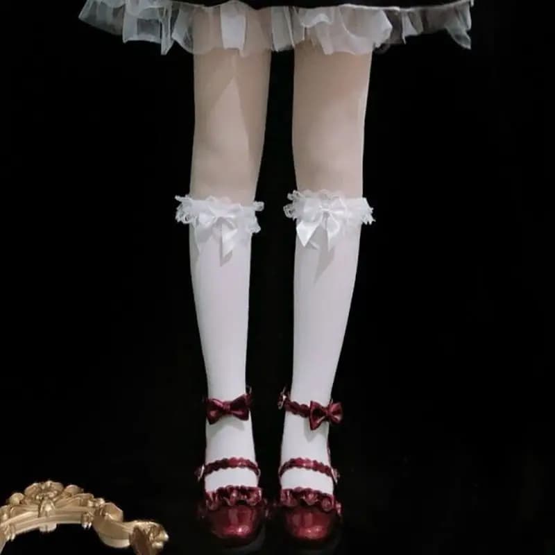 Lolita Lace JK Stockings Bow Knot Lolita Socks Female Long Socks Lolita Soft Sister Jk Uniform Knee Socks Student Cute JK Socks