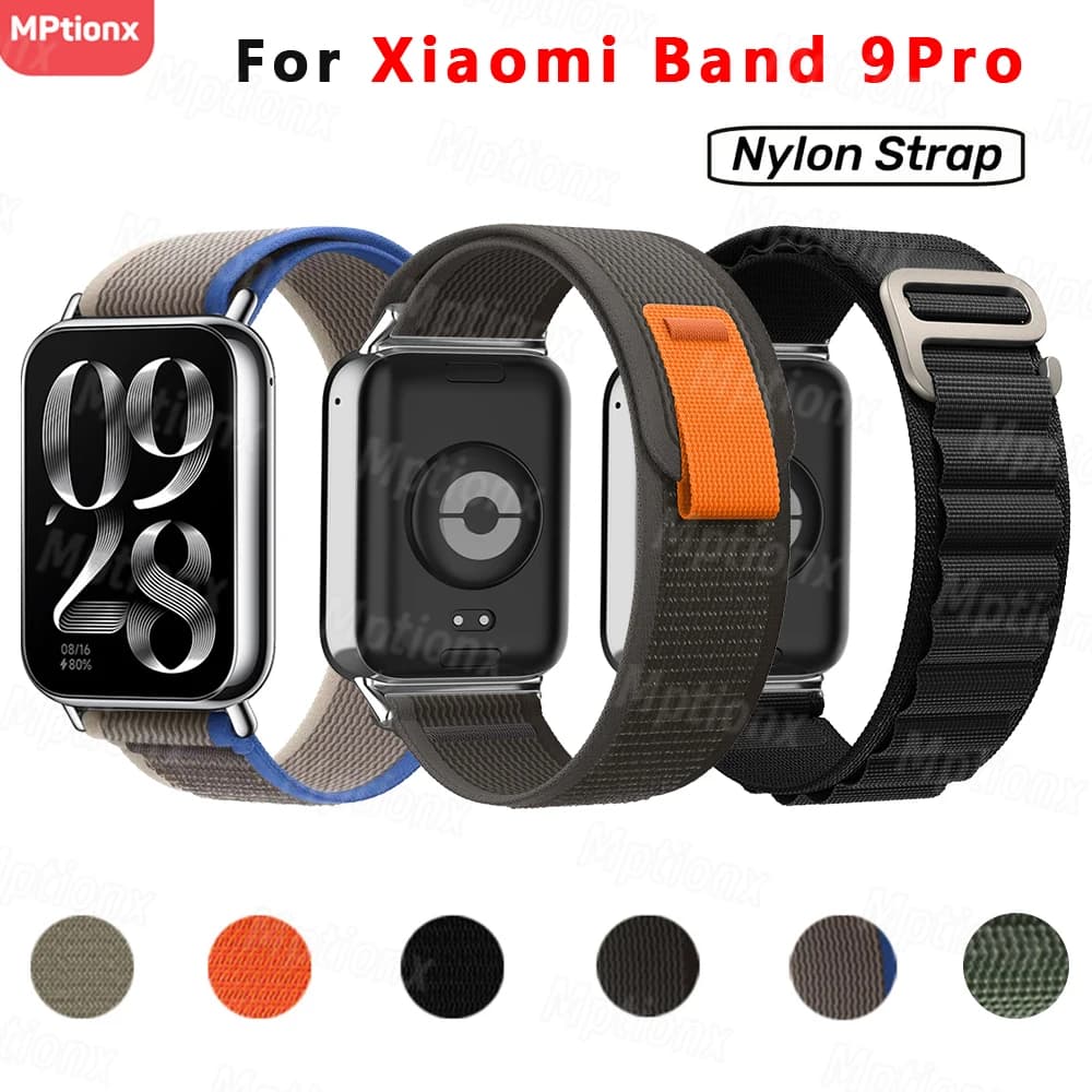 Nylon Loop Strap For Xiaomi Band 9 Pro Adjustable Elastic Bracelet Watchband for iWatch Mi Band 9Pro Wrist Band Accessories