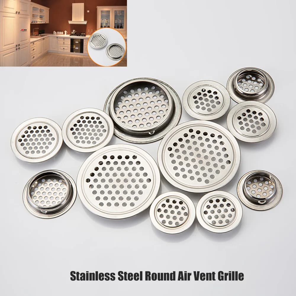 1/3/5/10pcs Stainless Steel Air Vent Grills 19mm/25mm/29mm/35mm/53mm Wardrobe Cabinet Mesh Hole Ventilation Plugs Home Parts