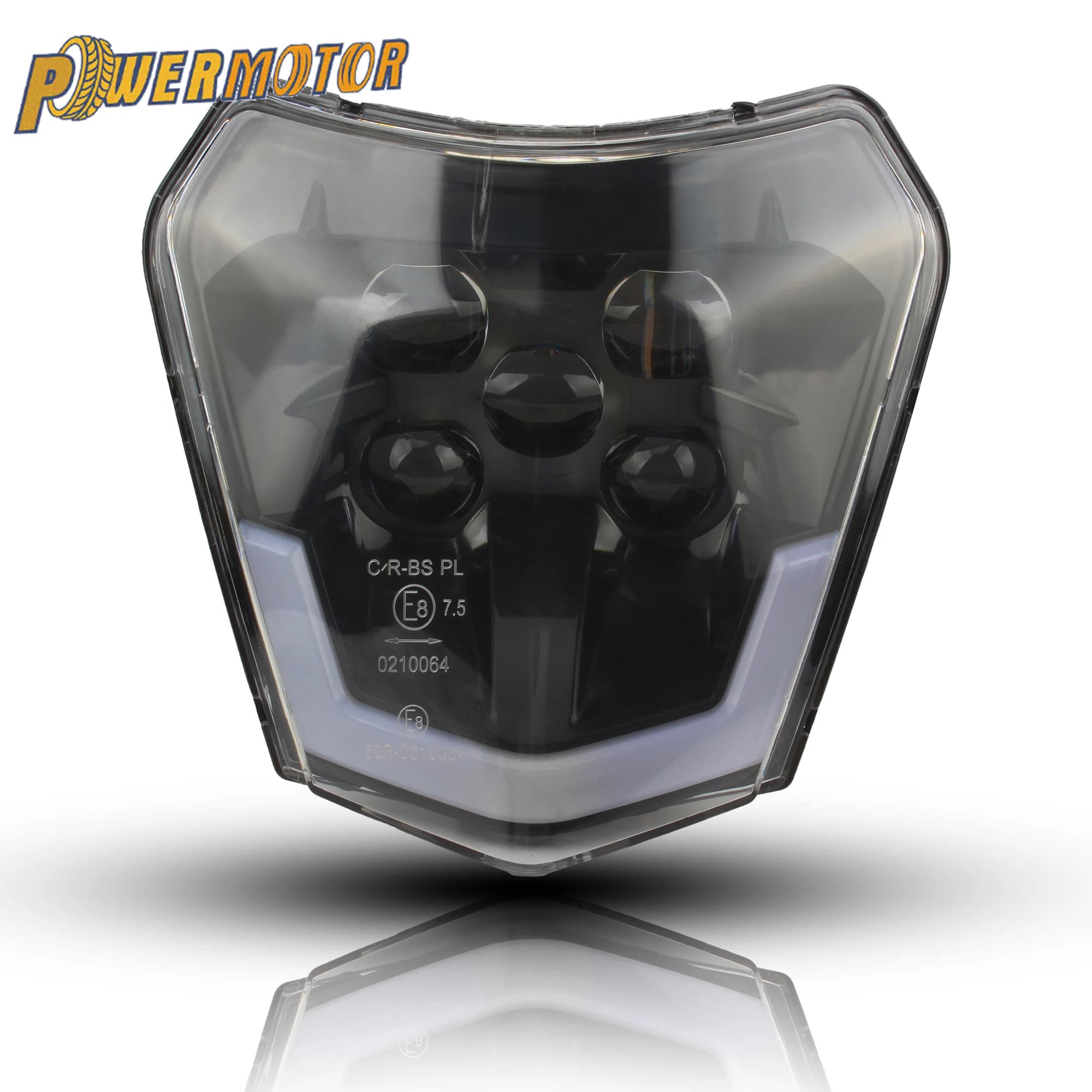 Powermotor For KTM LED Motorcycle Motocross Headlight Plate Fairing EXC XC SXF XCW SX MX 250 300 450 Dirt Bike Moto Accesorios