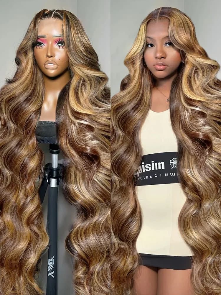 Highlight Wig Human Hair 13x6 Lace Frontal Wigs Colored Human Hair Wigs For Women 40 Inch Honey Blonde Body Wave Lace Front Wig