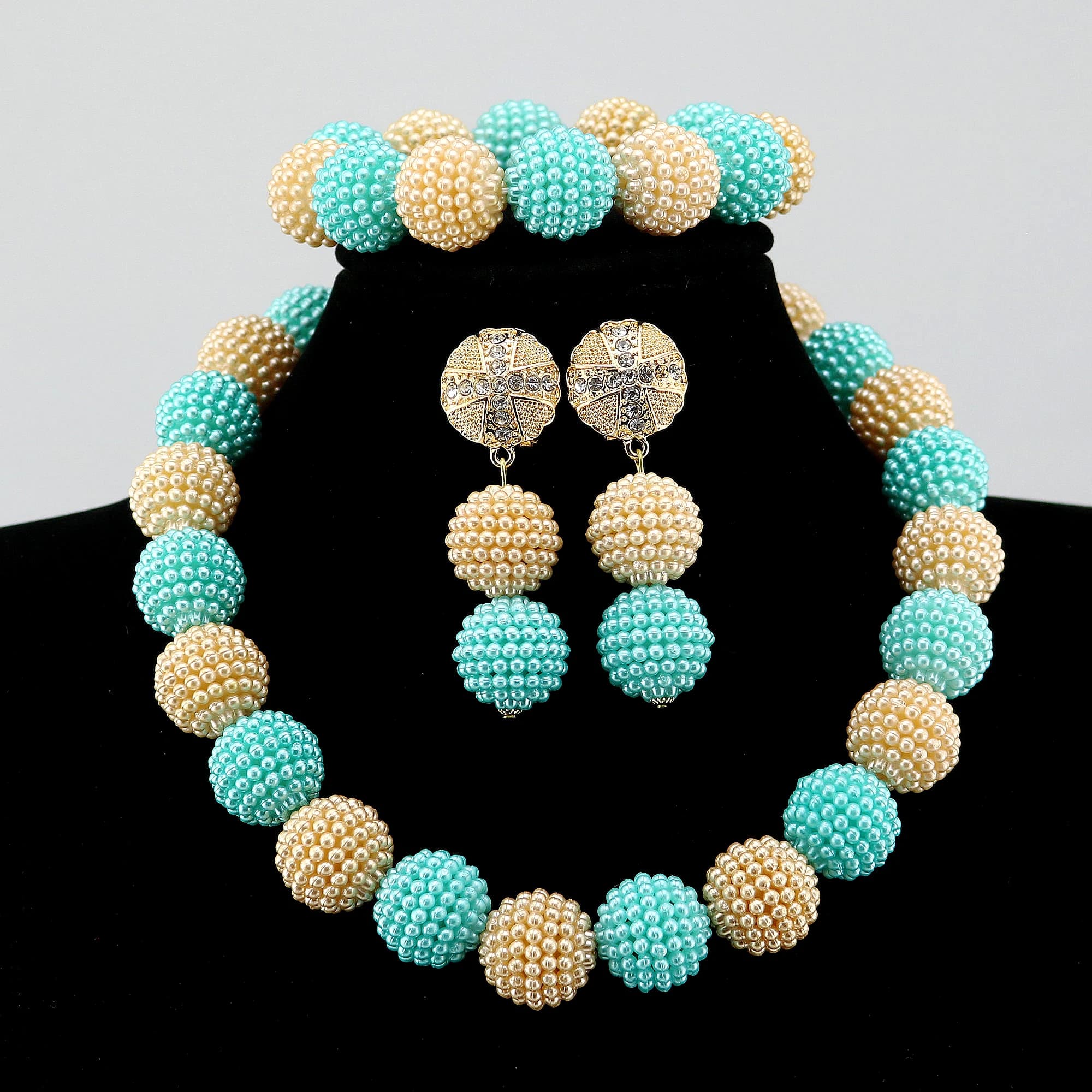 Glue Bead Jewelry Sets Latest Glue Bead Jewelry Sets Luxury African Wedding Bridal Glue Bead Beads Jewelry sets Nigerian Women