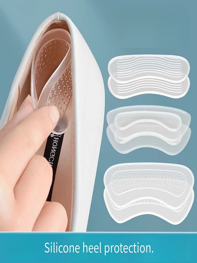 Silicone High Heels Heel Protectors Stickers Women Shoes Heel Cushion Foot Care Non Slip Shoe Pads for Adjustable Size Insoles