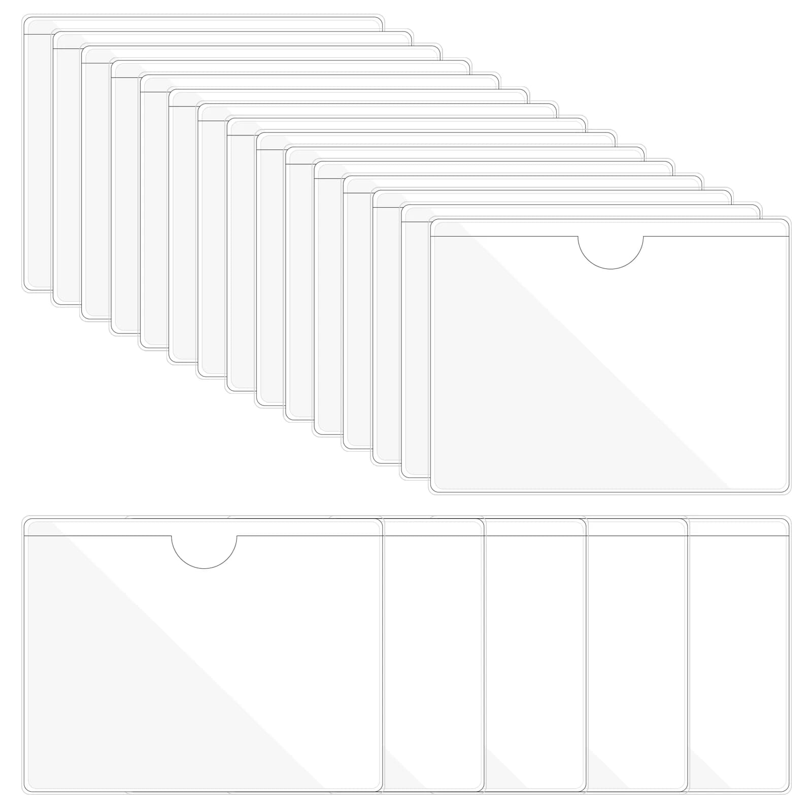 20/30Pcs Self-Adhesive Label Holder Card Pockets Sleeves Label Holder Clear Library Card Holders with Top Open for Index Cards