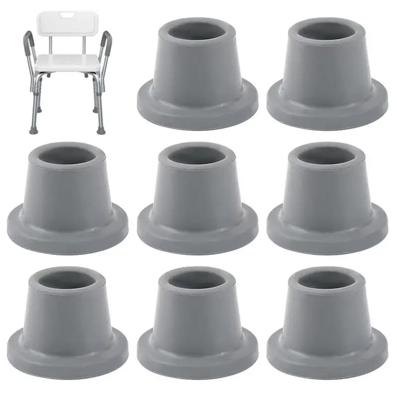 Shower Chair Leg Tips 8pcs Rubber Feet For Bathtub Chair Shower Chair Replacement Feet Anti-slip Suction Cup Feet Non-Slip