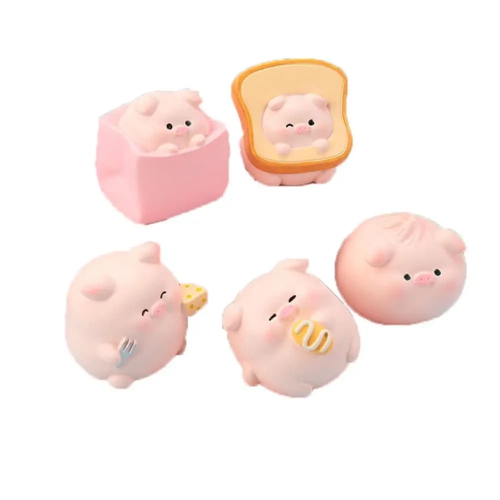 Birthday Gifts Bread Pig Pink Pig Dolls Sweet Cone Resin Pig Doll Desktop Ornaments Lovely Kawaii Cartoon Model Toy Couple Gifts