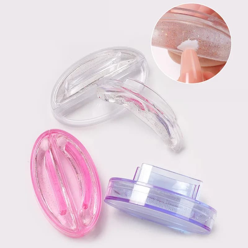 Silicone Head French Manicure Print with Scraper Nail Stamp Set Curved Patterns Create Jelly Manicure Silicone Stamp Polish Tool