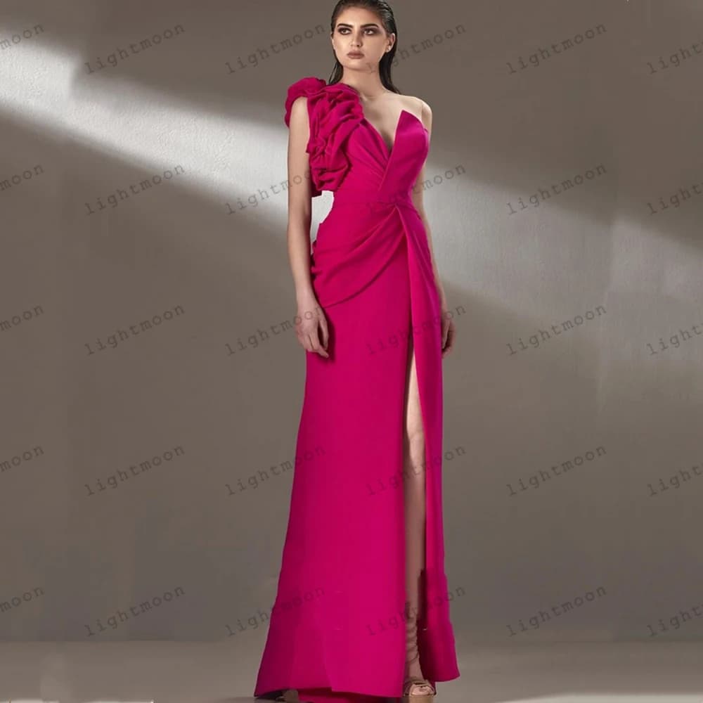 Graceful Evening Dresses Taffeta Pleat Prom Dress Sexy Ball Gowns High Split Sweetheart Robes Pretty Vestidos De Gala Customized