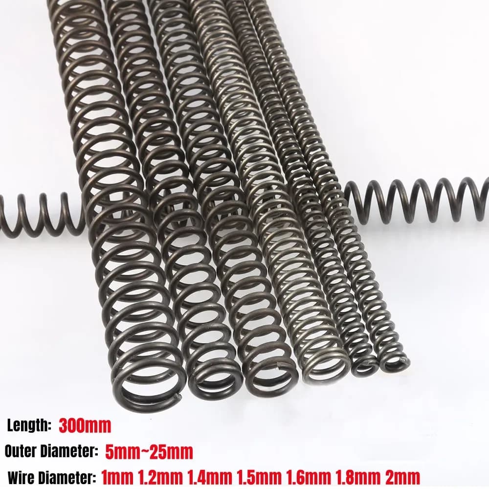1pcs Long Compression Springs  Wire Diameter 1.2/1.4/1.5/1.6/1.8/2mm OD 10-25mm Length 300mm Y-shaped Pressure Springs