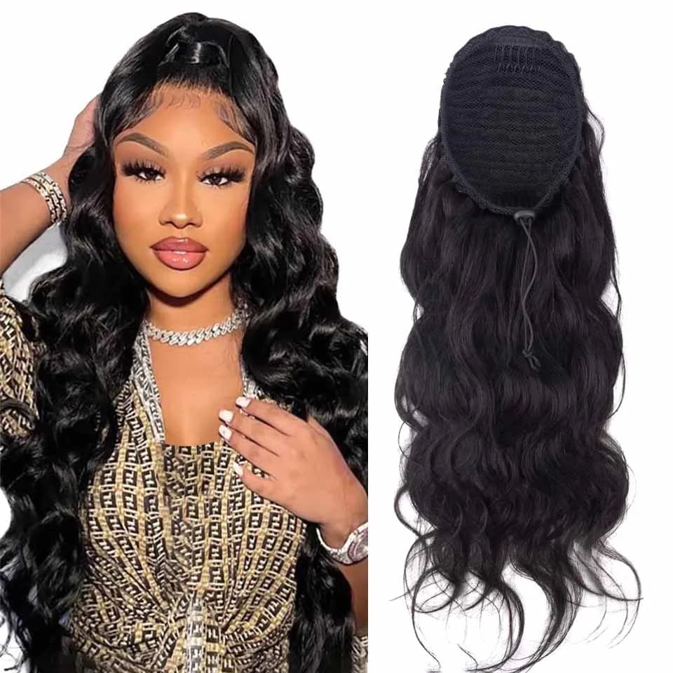 Alipretty Body Wave Human Hair Drawstring Ponytail Extensions Remy Hairpiece Natural Ponytail Clip In Hair Extensions For Woman