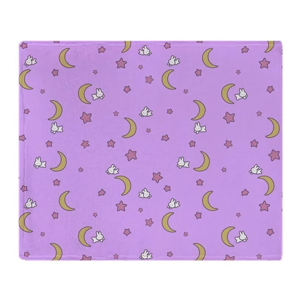 Sailor Moon Blanket Bedspread Moon Bunnies Design Soft Coral Fleece Fabric Throw Blanket Sofa Bed Travel Blanket