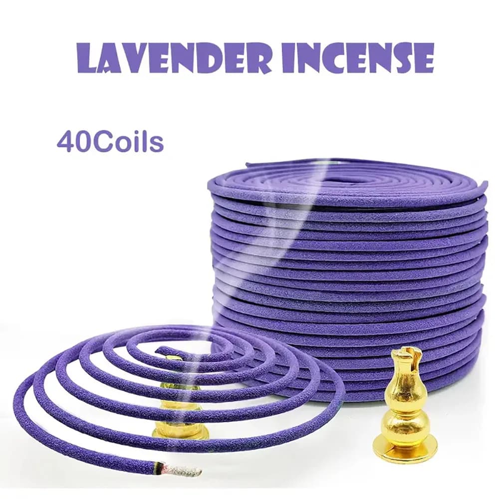 40 Lavender Aromatherapy Coils, Long-lasting Fragrance Spices Suitable for Air Purification, Yoga, Meditation
