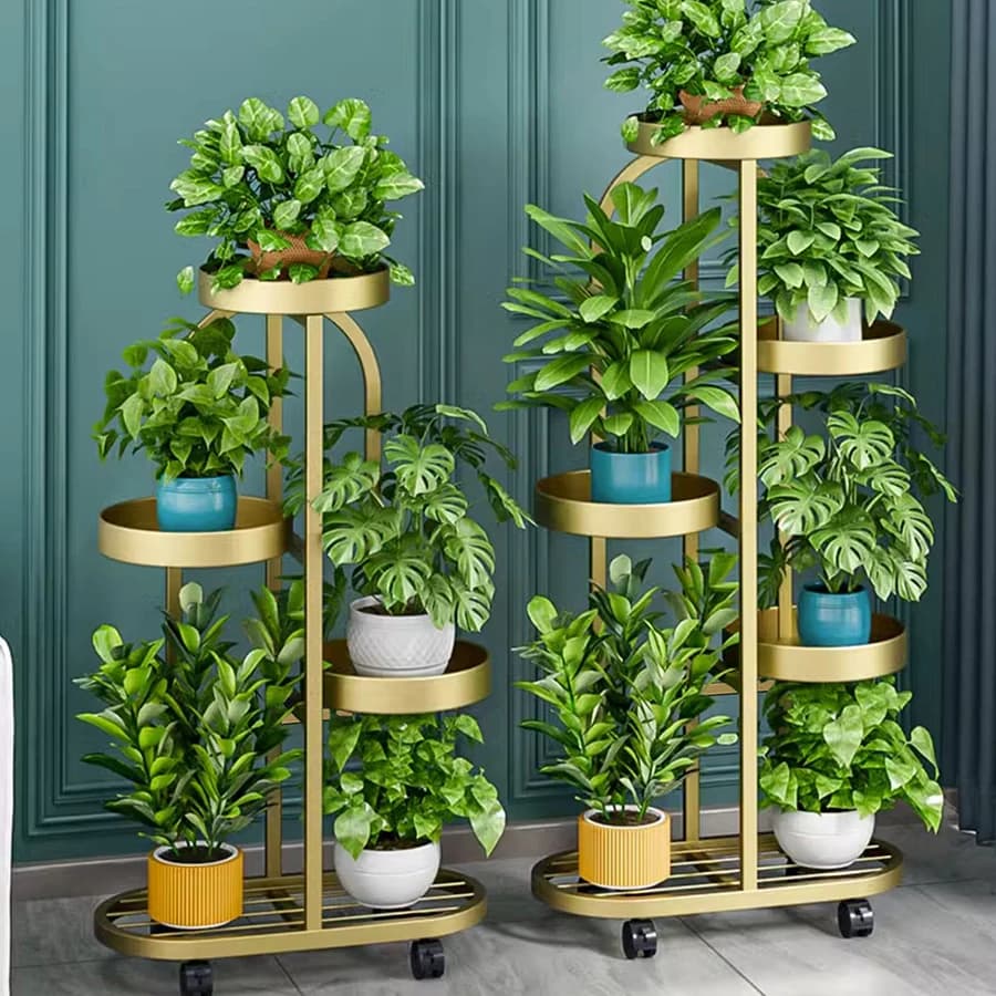 Plant Stand Tray flower rack wrought iron flower pot rack living room floor-standing balcony rack indoor plant rack