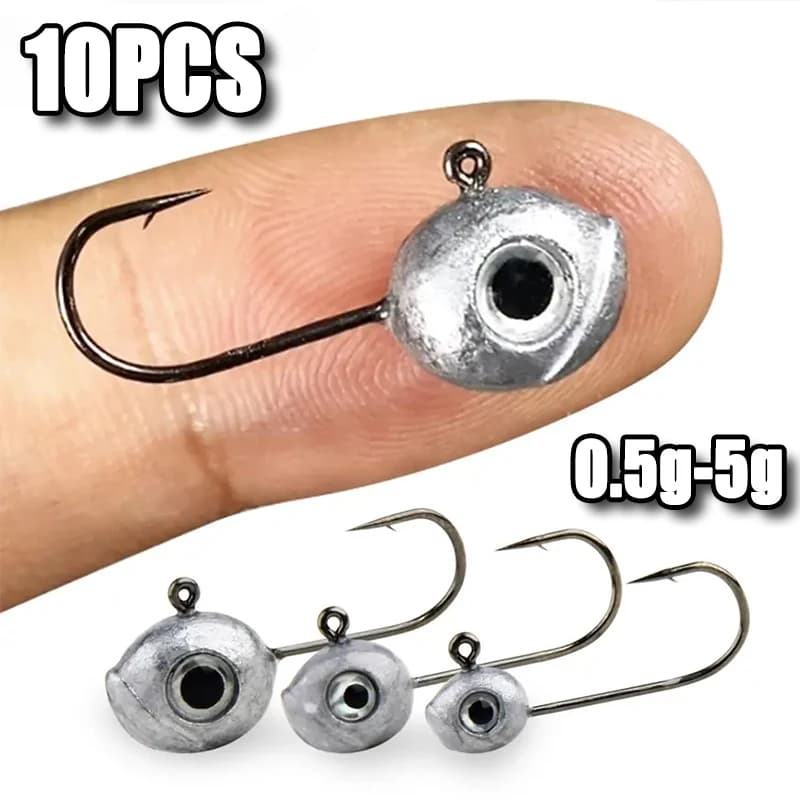 0.5g 1g 2g 3g 4g 5g Lure Hook Grouper Crank Jig Head Hook with Lead Soft Worm Bait Hook Fish Hook Ultra Light Fishing Tools