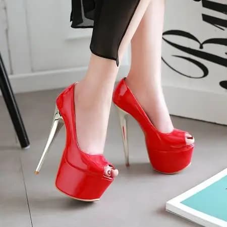 Sexy Red Platform Pumps Women Ultra High Stiletto Heels 16CM Peep Toe Party Bride Wedding Shoes Size 35-48
