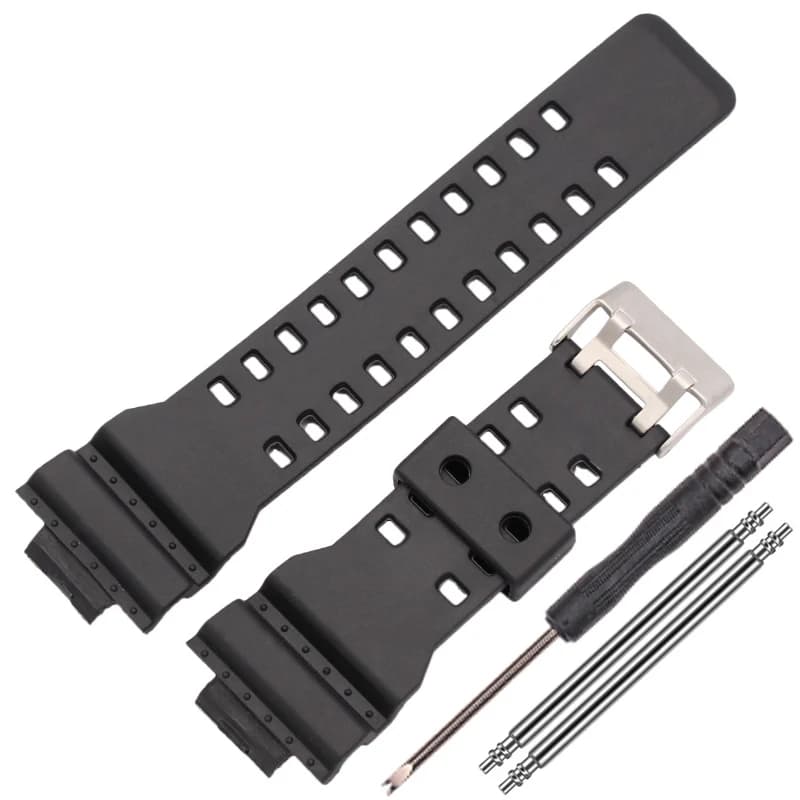 16mm Silicone Rubber Watch Band Strap for G Shock GD-100 G-8900 Replacement Black Waterproof Accessories