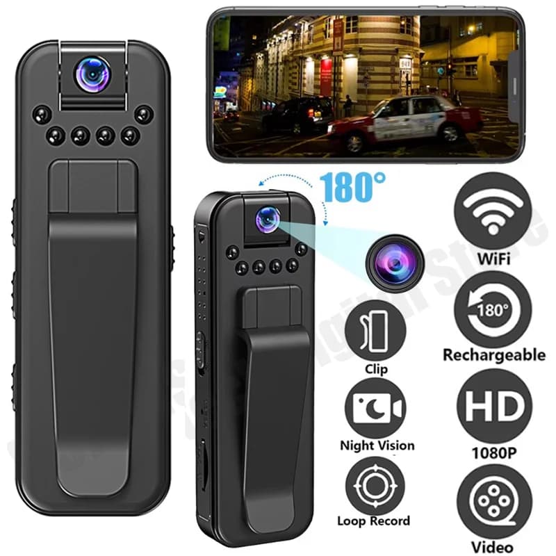 HD 1080P WiFi Mini Portable Camera Digital Video Recorder Police Bodycam Infrared Night Vision Miniature Camcorder Smart Home