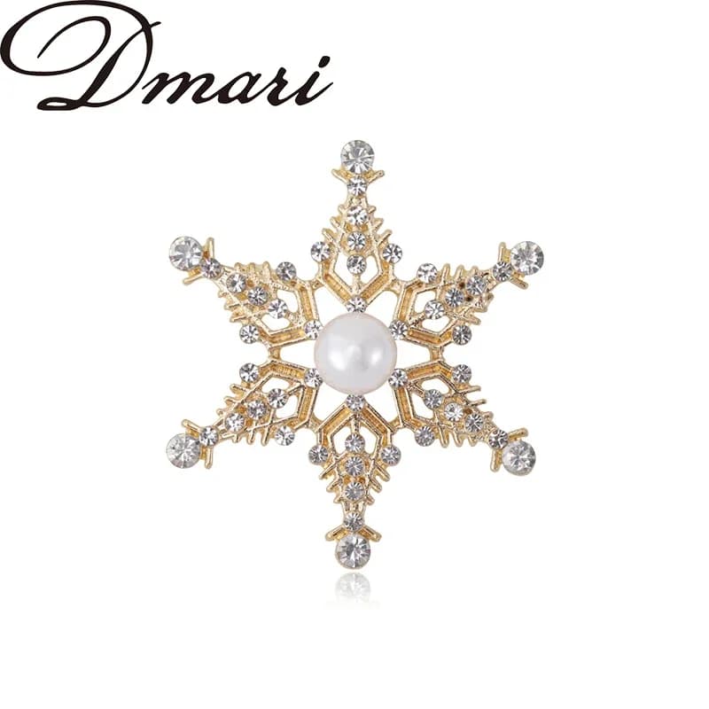 Dmari Women Brooch Special Design Snowflake Lapel Pins For Christmas Festival Gifts Party Accessories Luxury Jewelry