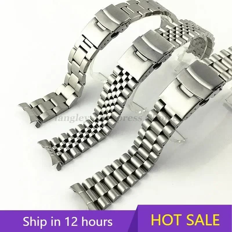 For Seiko Solid Stainless Steel Band 20mm 22mm Men's Sports Strap srpd skx007/skx009 SRPD63K1 for jubilee Curved End bracelet