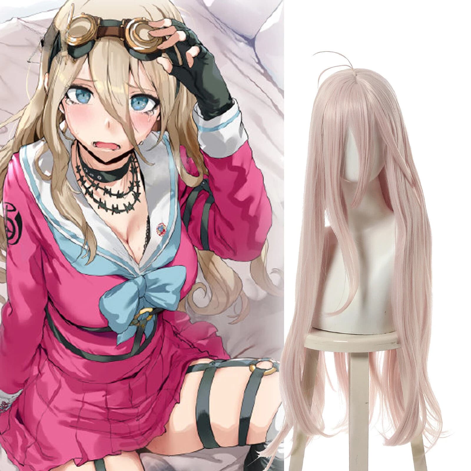 Danganronp  Harmony Iruma Miu Cosplay 80cm Long Straight Pink Wig