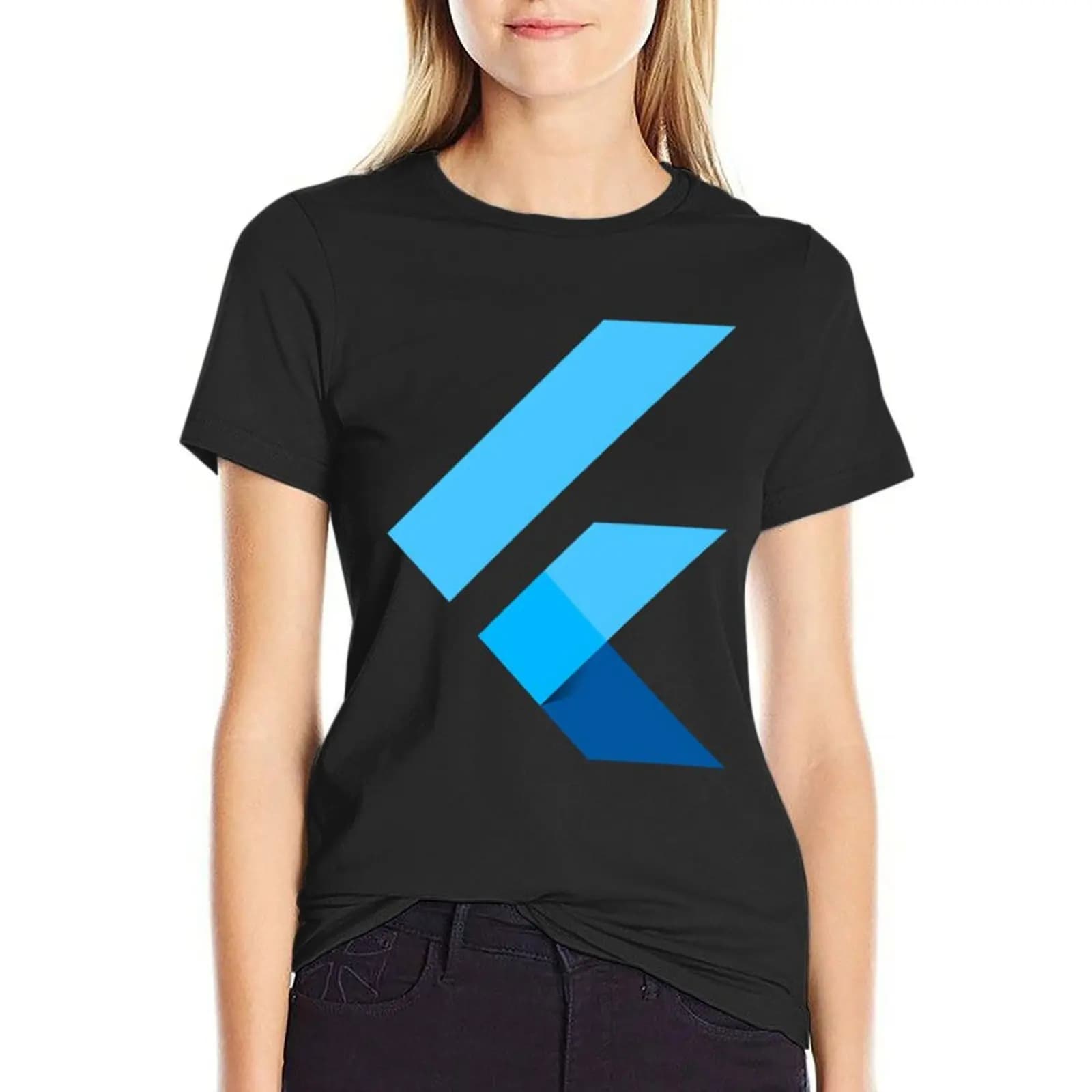 Flutter Icon - Dark Mode Edition \t T-Shirt animal print plus size tops oversized hippie clothes white t-shirts for Women