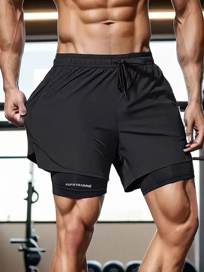 Summer New High Quality Ice Silk Shorts For Sports Quick Drying Fitness Men's Three Piece Running Basketball Shorts