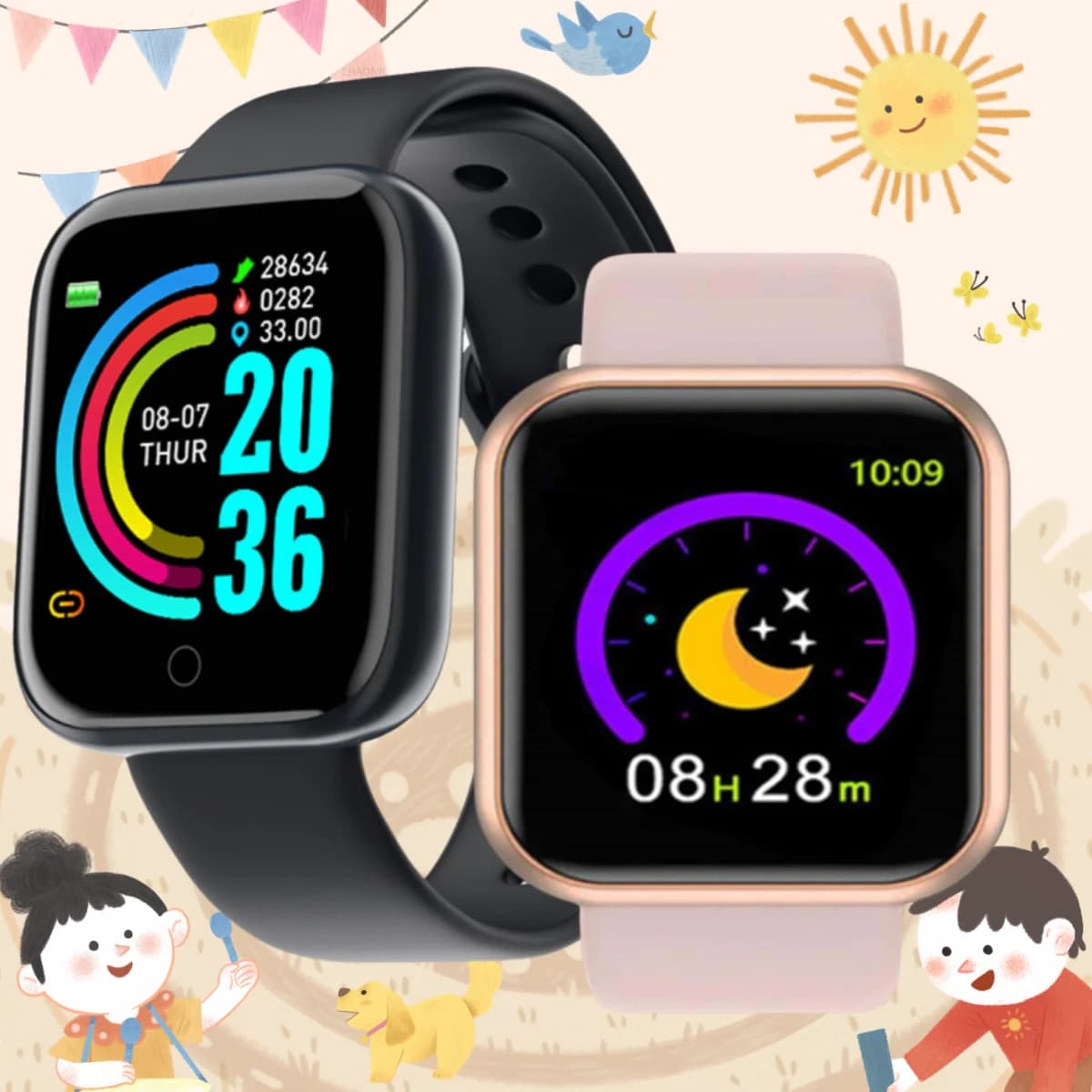 2025 New Digital Watches Smart LED Boys Sports Kids Student Childrens Watch Fashion Men Smartwatch Girl Clock Women Bracelet D20