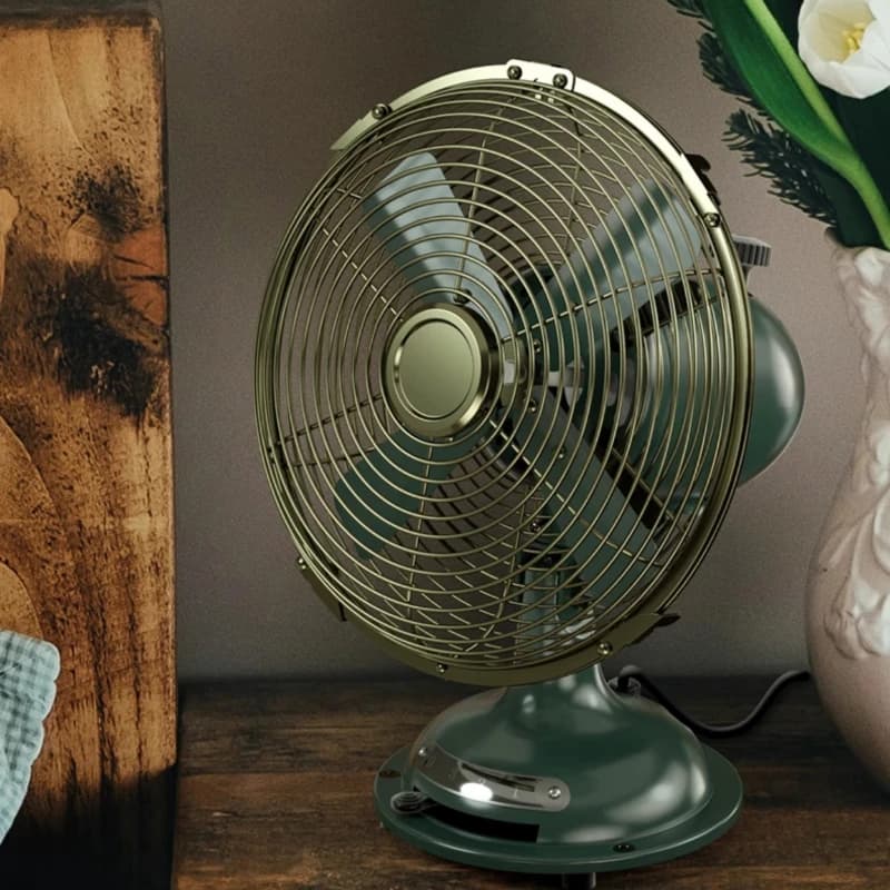 Threespeed Desk Fan Antique Style Metal Oscillating Fan for Restaurant Dorm Hotel with Copper Motor Practical in Various Places